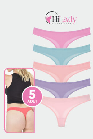 HiLady Kadın Tanga, Açık Soft Tanga Külot, 5'li Paket